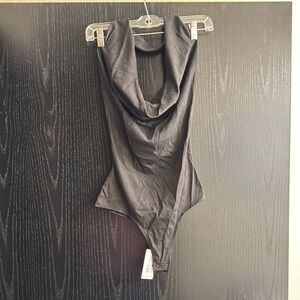 WeWoreWhat Black Cowl Neck Bodysuit. NWT never been used!